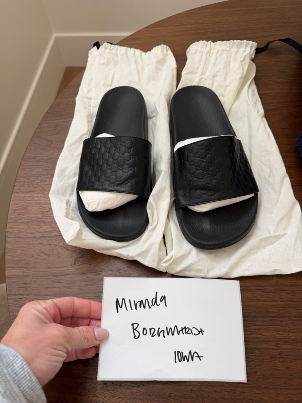 Gucci Embossed Slide Sandals